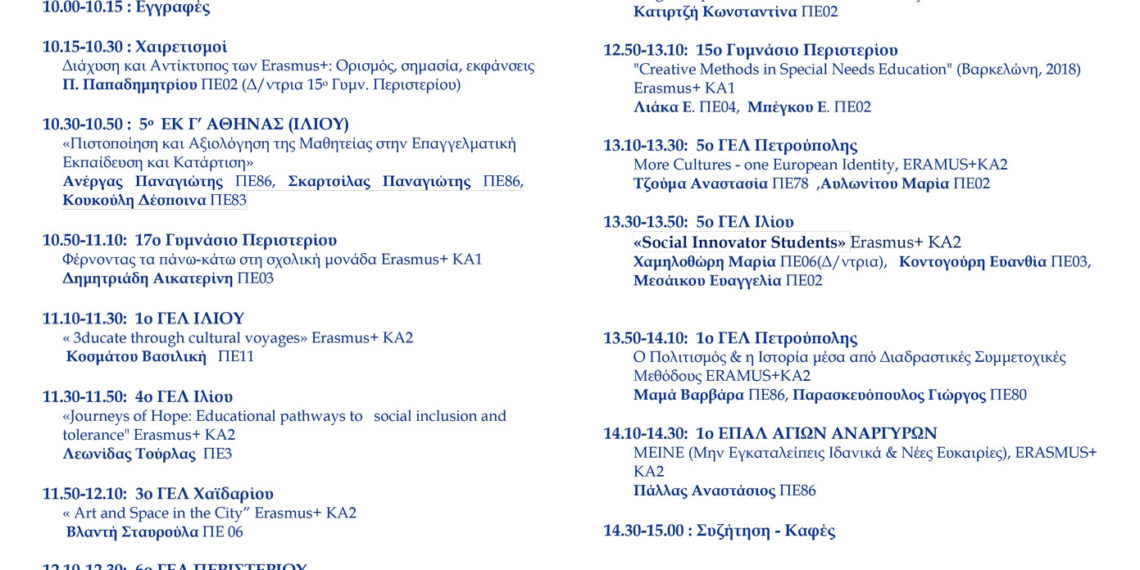Ημερίδα παρουσίασης ευρωπαϊκών προγραμμάτων
