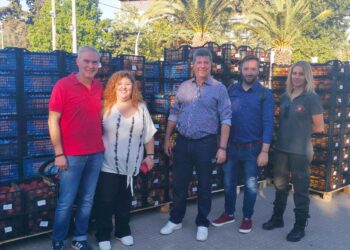 Διανομή ροδάκινων από παραγωγούς στο Αιγάλεω