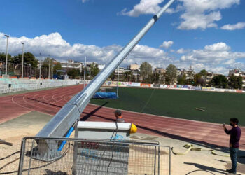 Αντικατάσταση των πυλώνων στο Δημοτικό Αθλητικό Κέντρο «Εύα Χριστοδούλου»