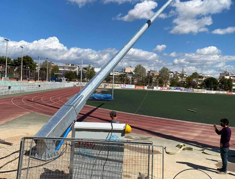 Αντικατάσταση των πυλώνων στο Δημοτικό Αθλητικό Κέντρο «Εύα Χριστοδούλου»