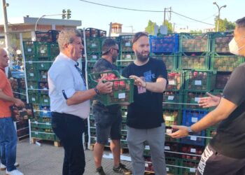 Διανομή ροδάκινων από παραγωγούς στο Αιγάλεω