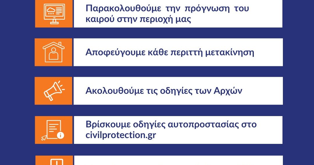 Σε πλήρη ετοιμότητα βρίσκονται όλες οι αρμόδιες υπηρεσίες του Δήμου Αιγάλεω ενόψει της επικείμενης κακοκαιρίας «EVA»