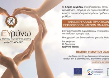 Πρόσκληση στην εκδήλωση με θέμα: «ΑΝΑΔΕΙΞΗ ΚΑΛΩΝ ΠΡΑΚΤΙΚΩΝ ΓΙΑ ΤΗΝ ΠΡΟΣΒΑΣΗ ΠΕΡΙΘΩΡΙΟΠΟΙΗΜΕΝΩΝ ΟΜΑΔΩΝ ΣΤΗΝ ΑΓΟΡΑ ΕΡΓΑΣΙΑΣ»