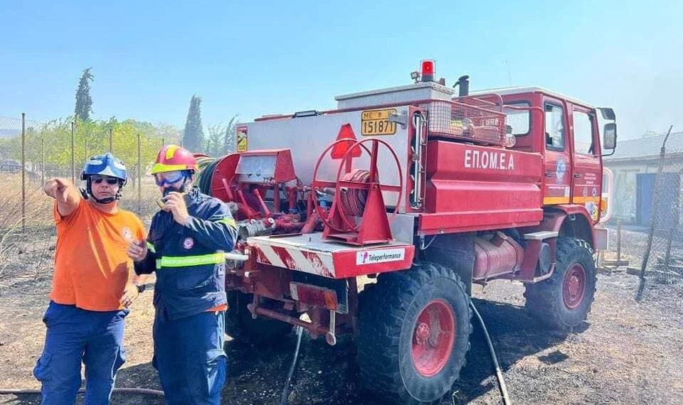 Στη «μάχη» της πυρκαγιάς στην Πάρνηθα η ΕΠ.ΟΜ.Ε.Α.