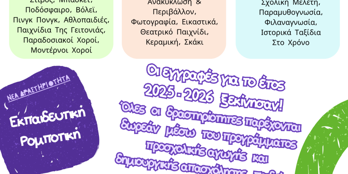 Έναρξη Αιτήσεων Συμμετοχής στα Κ.Δ.Α.Π. του Δήμου Αιγάλεω