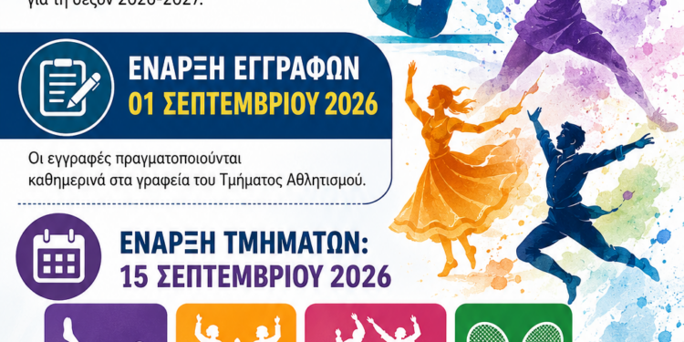 Ξεκινούν οι εγγραφές στα Τμήματα Αθλητισμού του Δήμου Αιγάλεω 